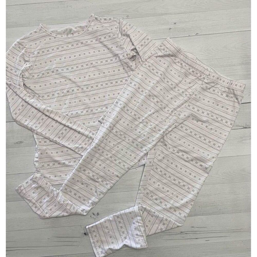 32 degrees girls white snowflake baselayer set youth large‎